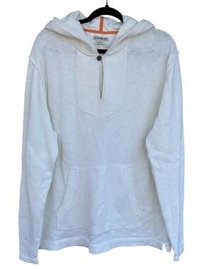 32 Bar Blues Cotton Linen Knit Hoodie Sweater  – XL White